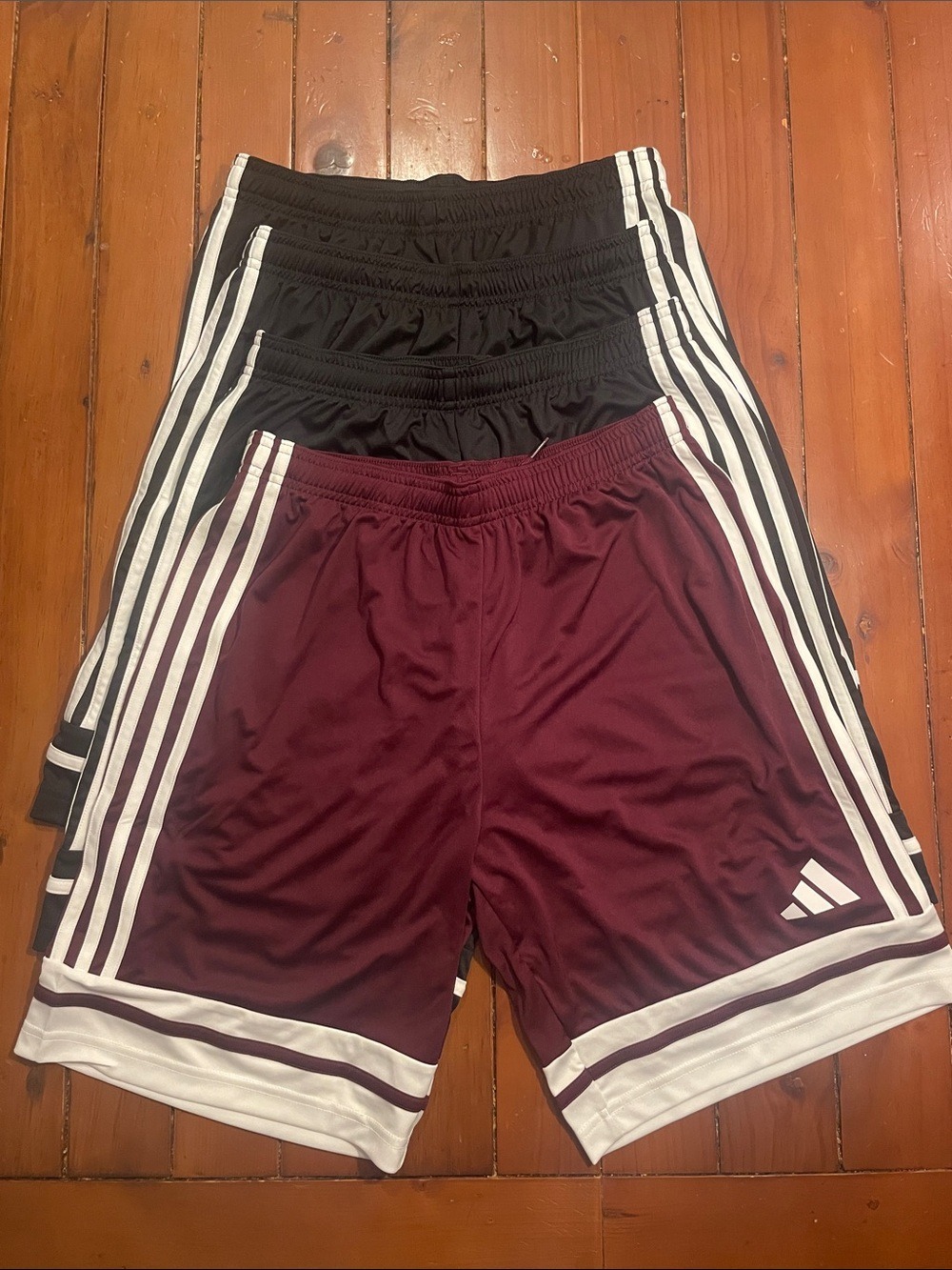 adidas Maroon and Black Soccer Shorts Set
